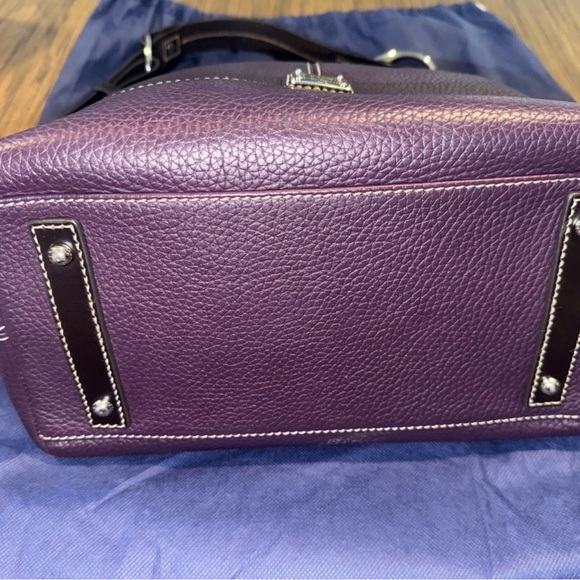 Dooney & Bourke Plum Pebbled Leather Shoulder Bag - Picture 7 of 9